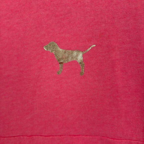 Victoria’s Secret Pink Shirt Women S Love Pink Metallic Gold Bling Fleece - Picture 4 of 9
